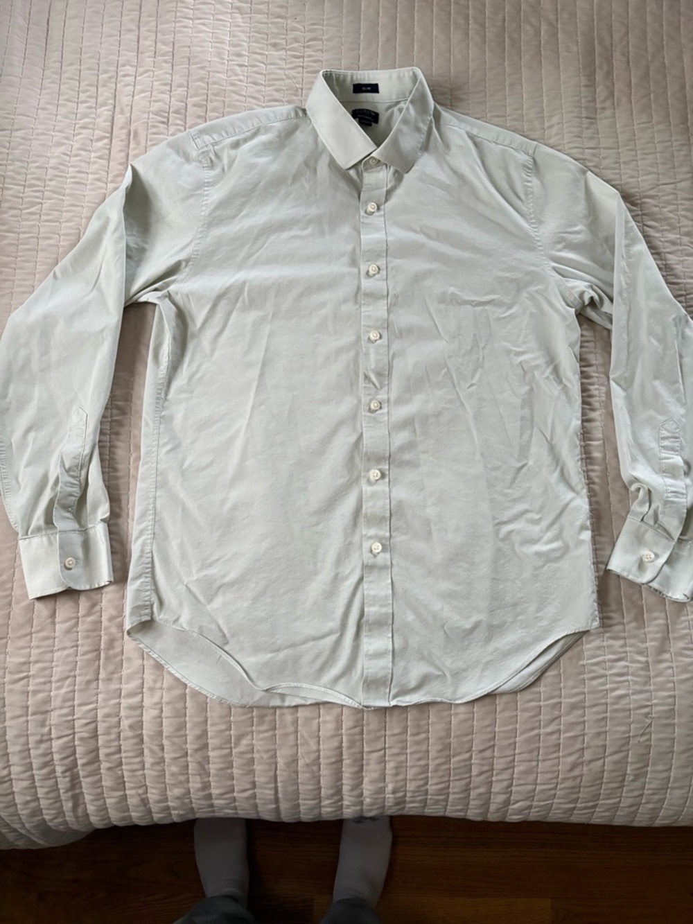 J. Crew Factory Men's Button-Down Dress Shirt - pale mint green